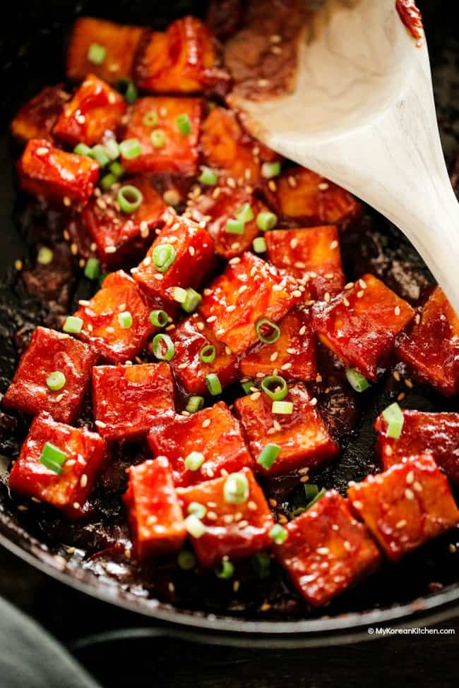 Sweet and Spicy Korean Tofu Stir-Fry
