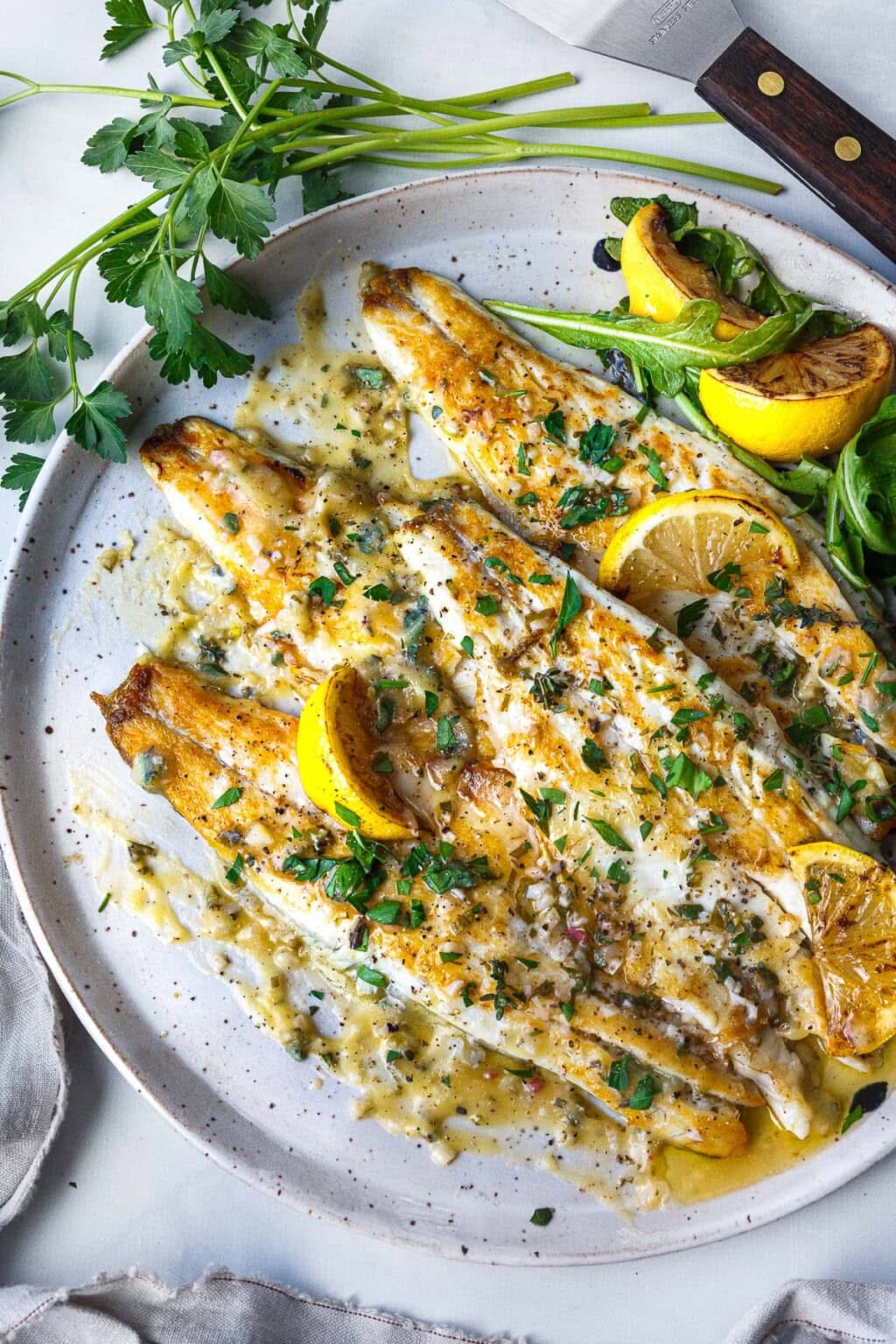 Pan-Seared Sea Bream with Garlic and Oregano Butter