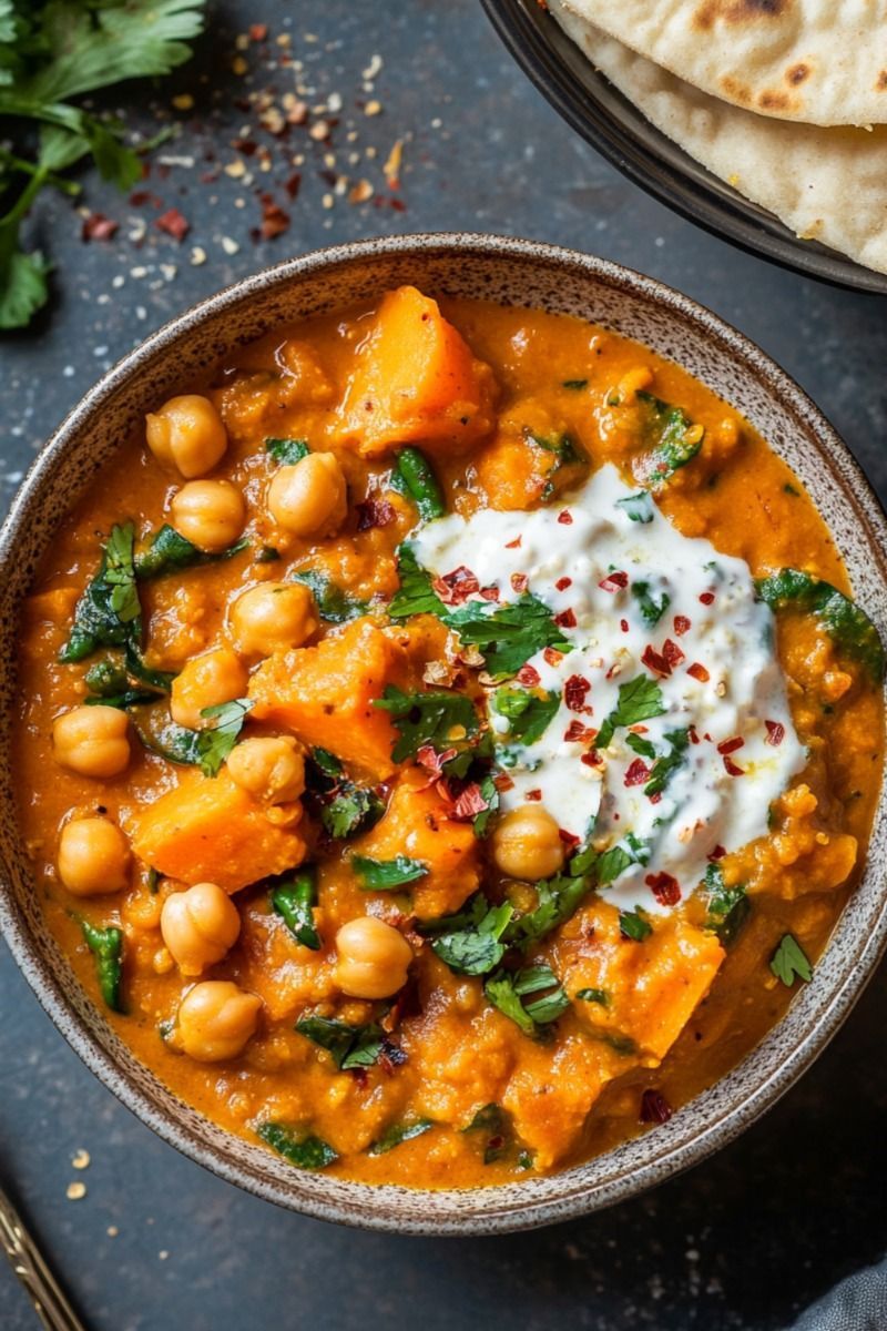 Spiced Sweet Potato and Chickpea Curry