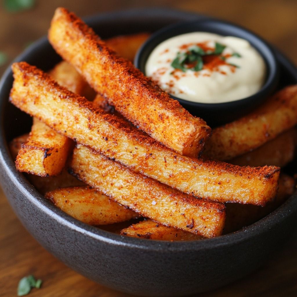 Roasted Cassava Fries with Spicy Aïoli