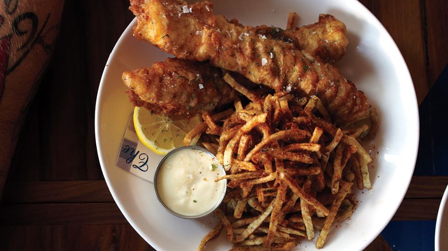 Pan-Fried Fish and Chips with Malt Vinegar Aioli