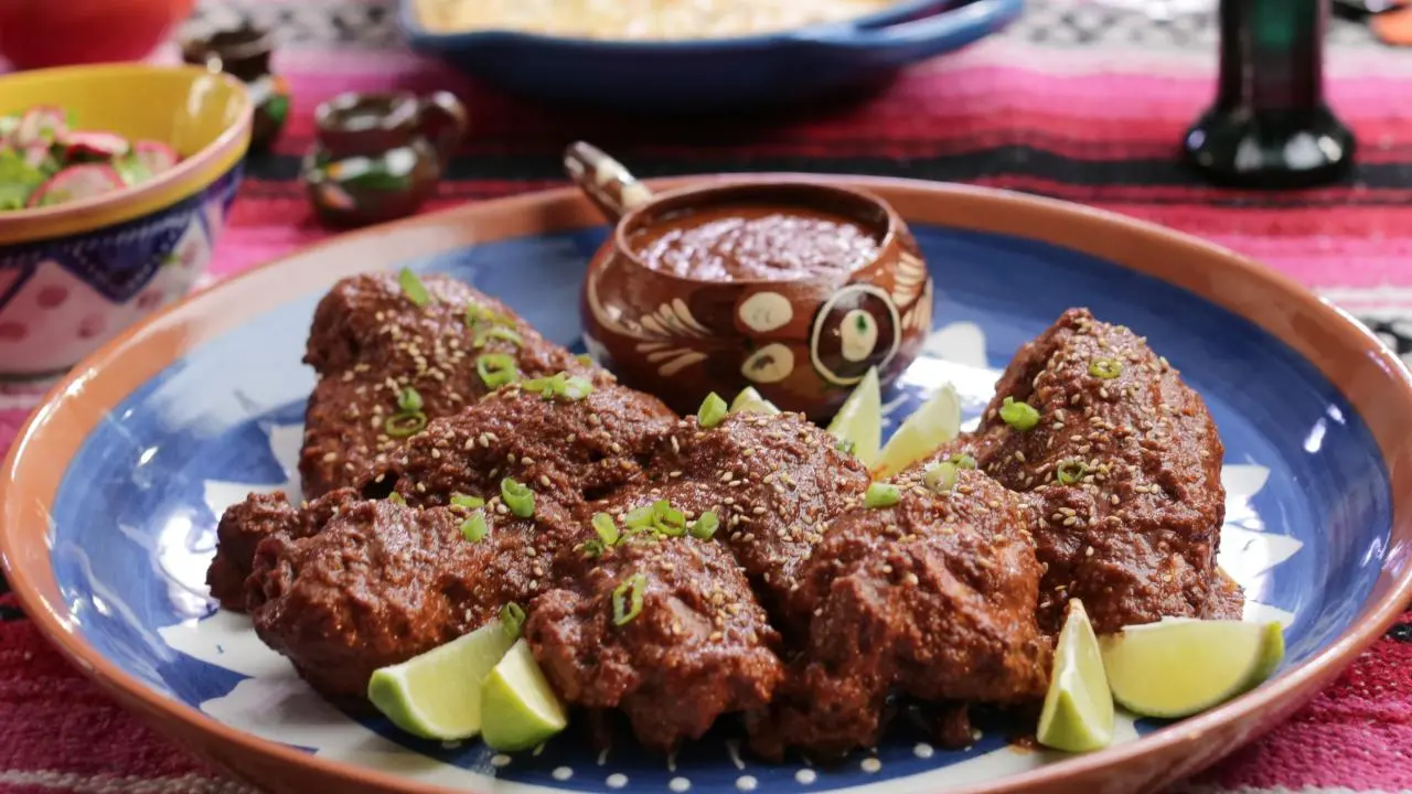 Slow-Cooked Chicken Mole with Toasted Sesame and Chili