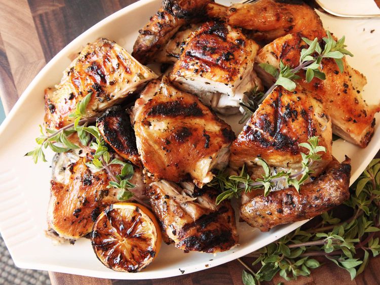 Grilled Lemon-Oregano Chicken with Garlic Yogurt Sauce