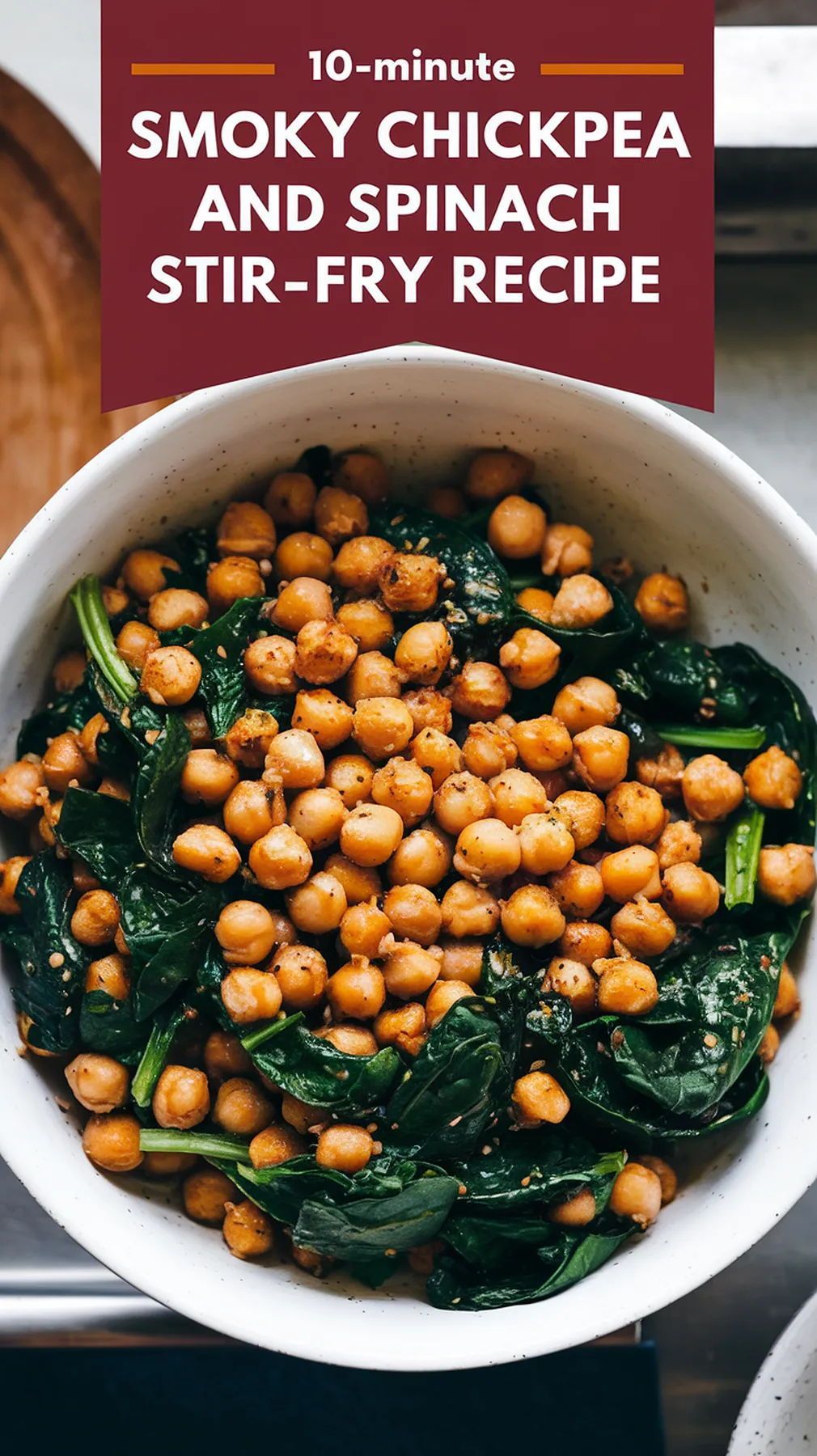 Quick Rustic Chickpea and Spinach Stir Fry