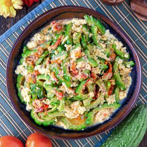 Sautéed Ginisang Ampalaya with Egg and Tomatoes