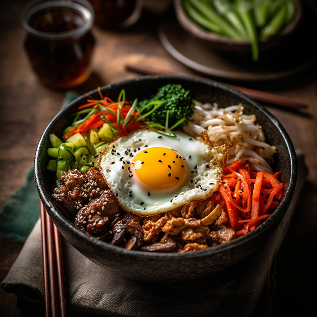 Stir-Fried Korean Bibimbap Veggies with Gochujang Sauce