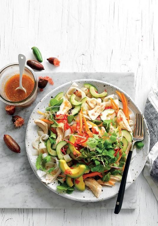 Finger Lime and Avocado Salad with Roasted Kakadu Plum Dressing