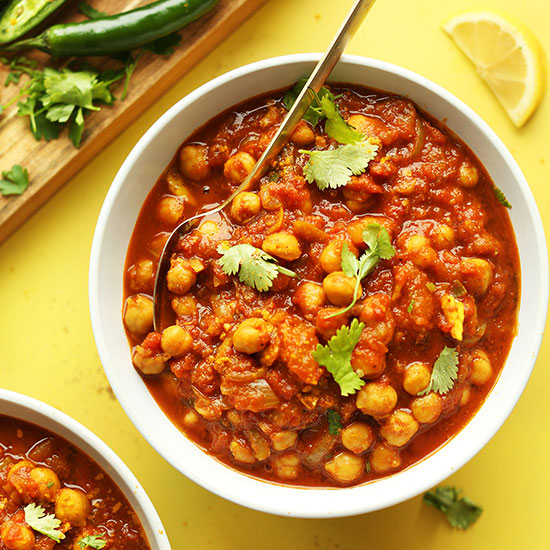 Authentic Chana Masala with Fresh Coriander