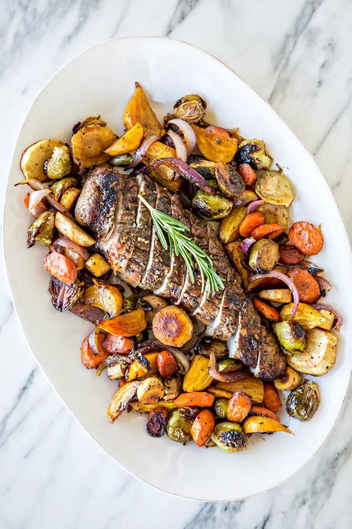 Sheet Pan Lemongrass Pork with Roasted Vegetables