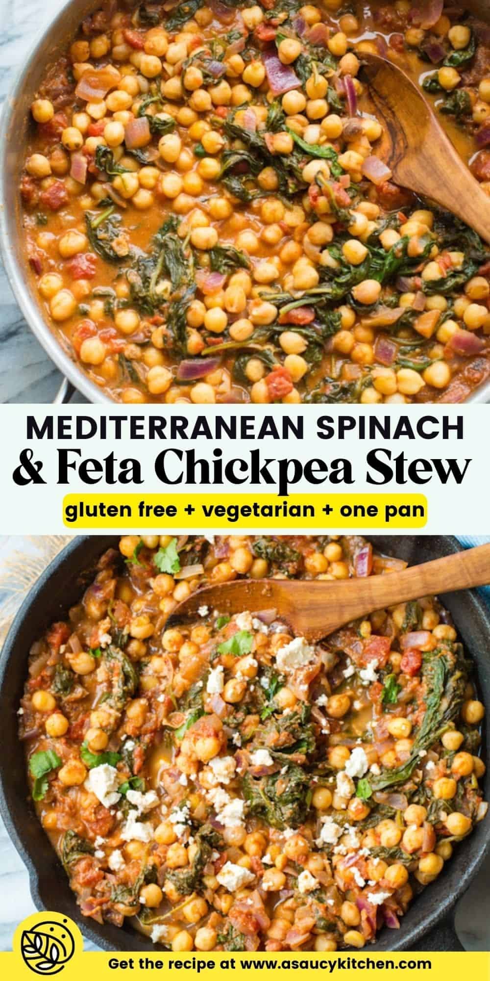 Pan-Roasted Mediterranean Chickpea and Spinach Stew