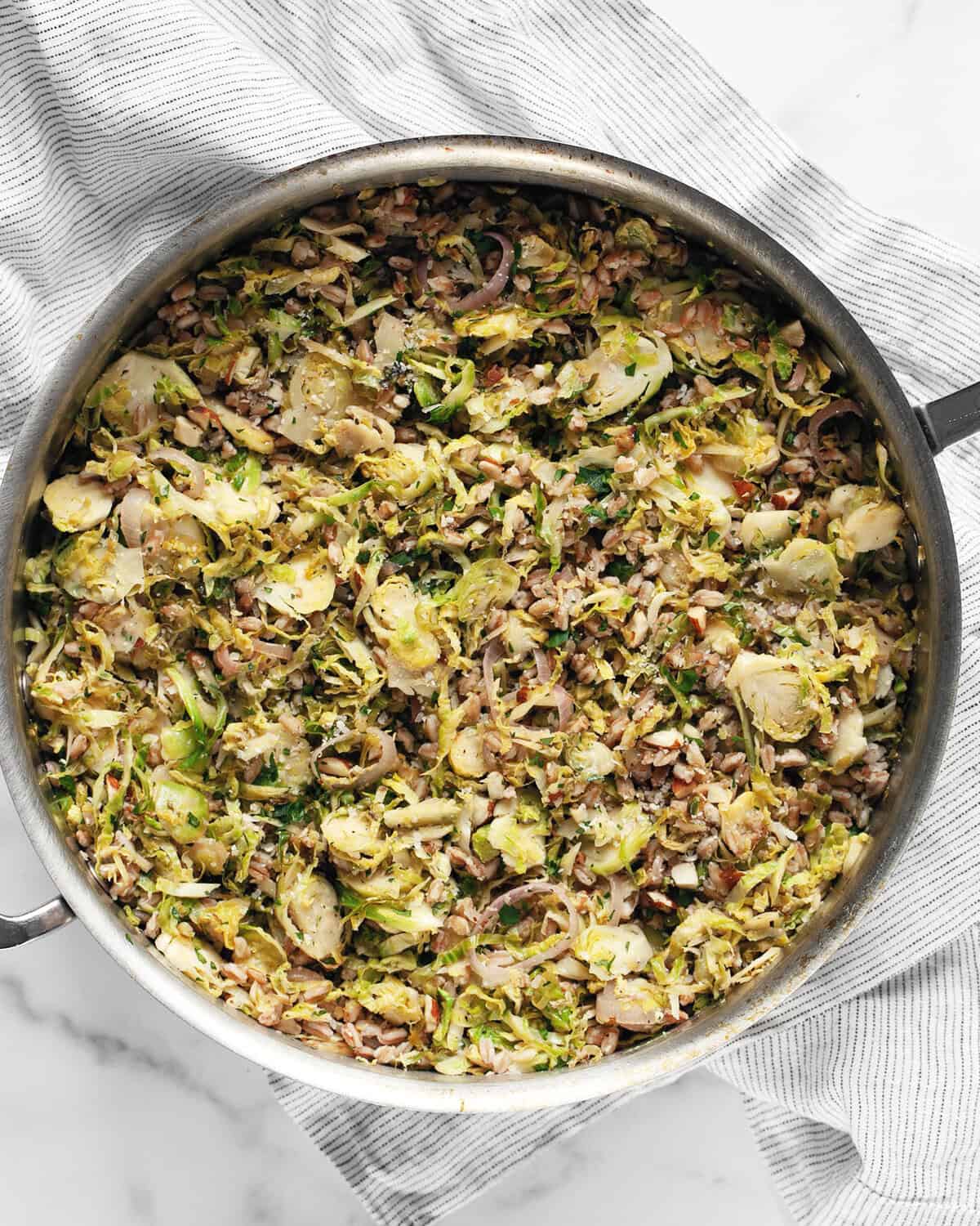 Herb-Infused Farro with Roasted Brussels Sprouts