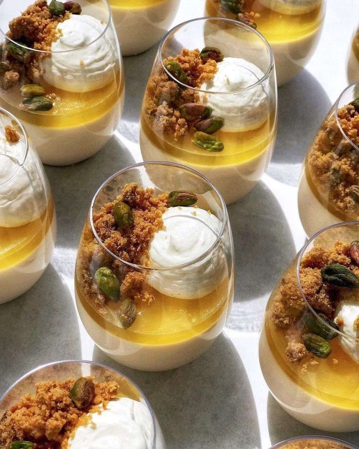 Orange Blossom Panna Cotta with Pistachio Crumble