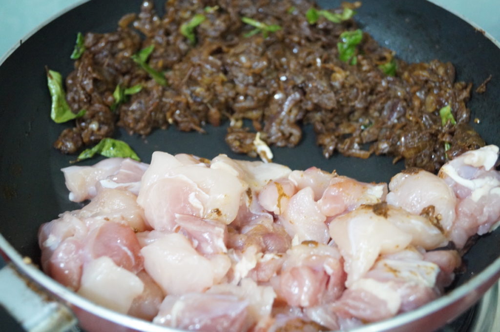 Sautéed Tamarind Chicken with Mustard Seeds and Curry Leaves