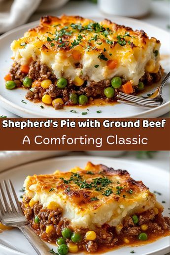 Baked Shepherd's Pie with Savory Ground Beef and Vegetables