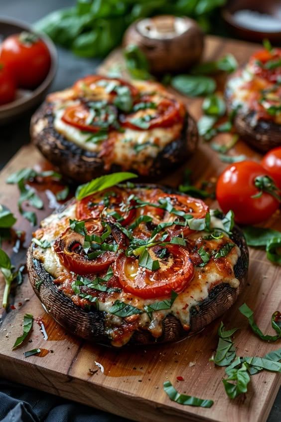 Tomato-Basil Stuffed Portobello Mushrooms