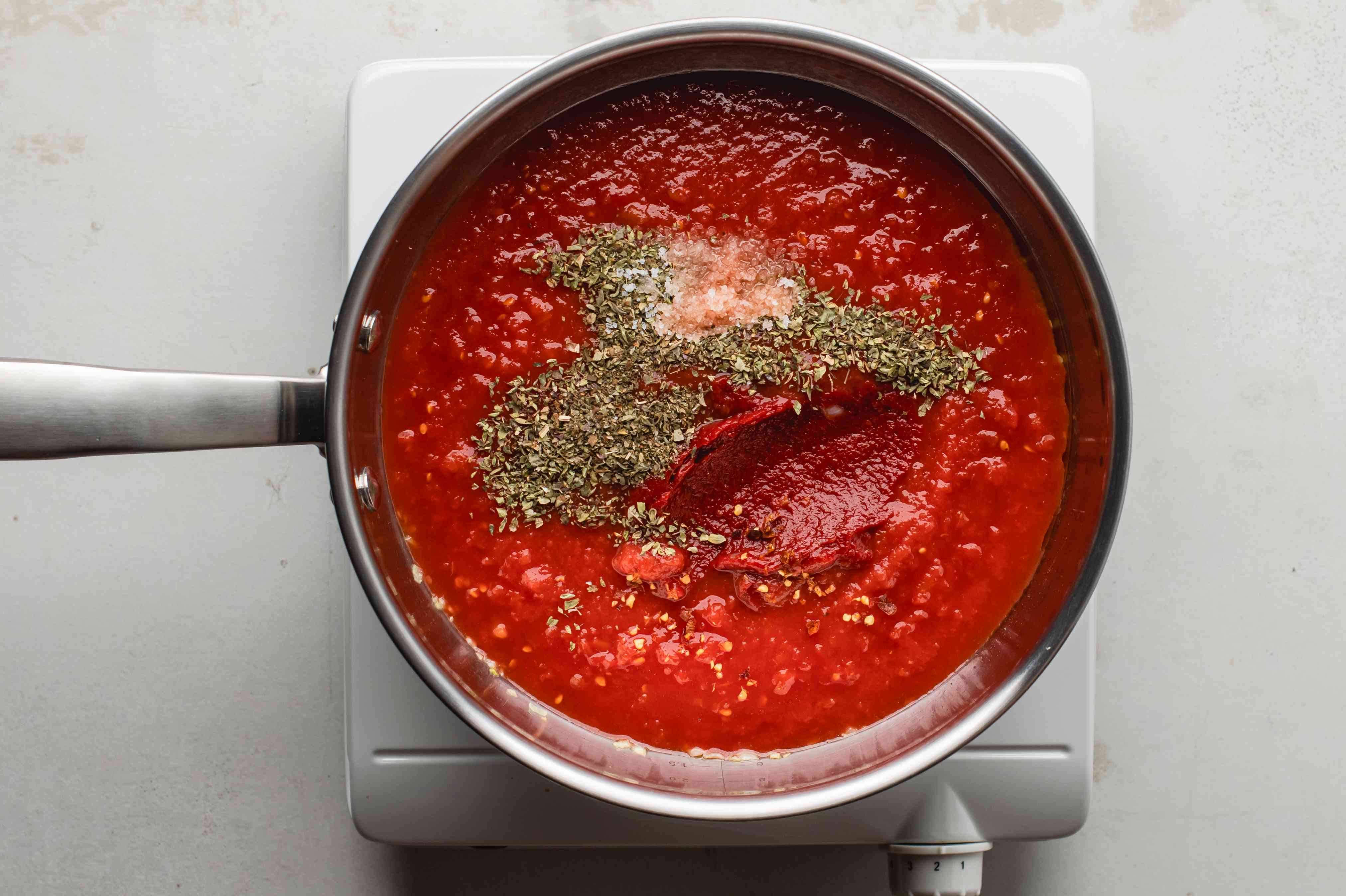 Pantry Raid Pasta with Herb-Infused Tomato Sauce