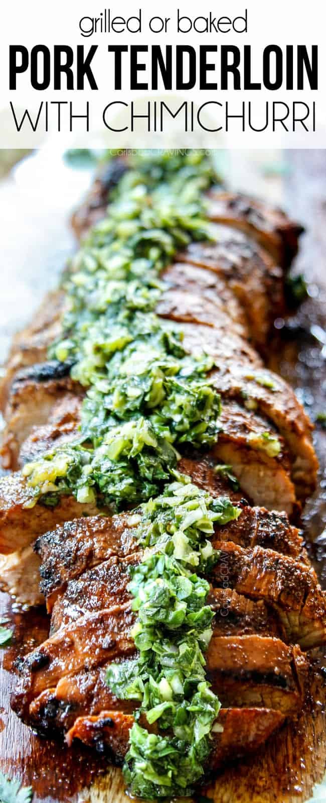 Grilled Citrus-Marinated Pork Tenderloin with Chimichurri