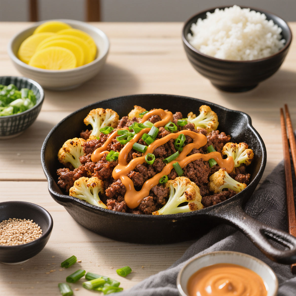 Spicy Beef and Cauliflower Stir Fry