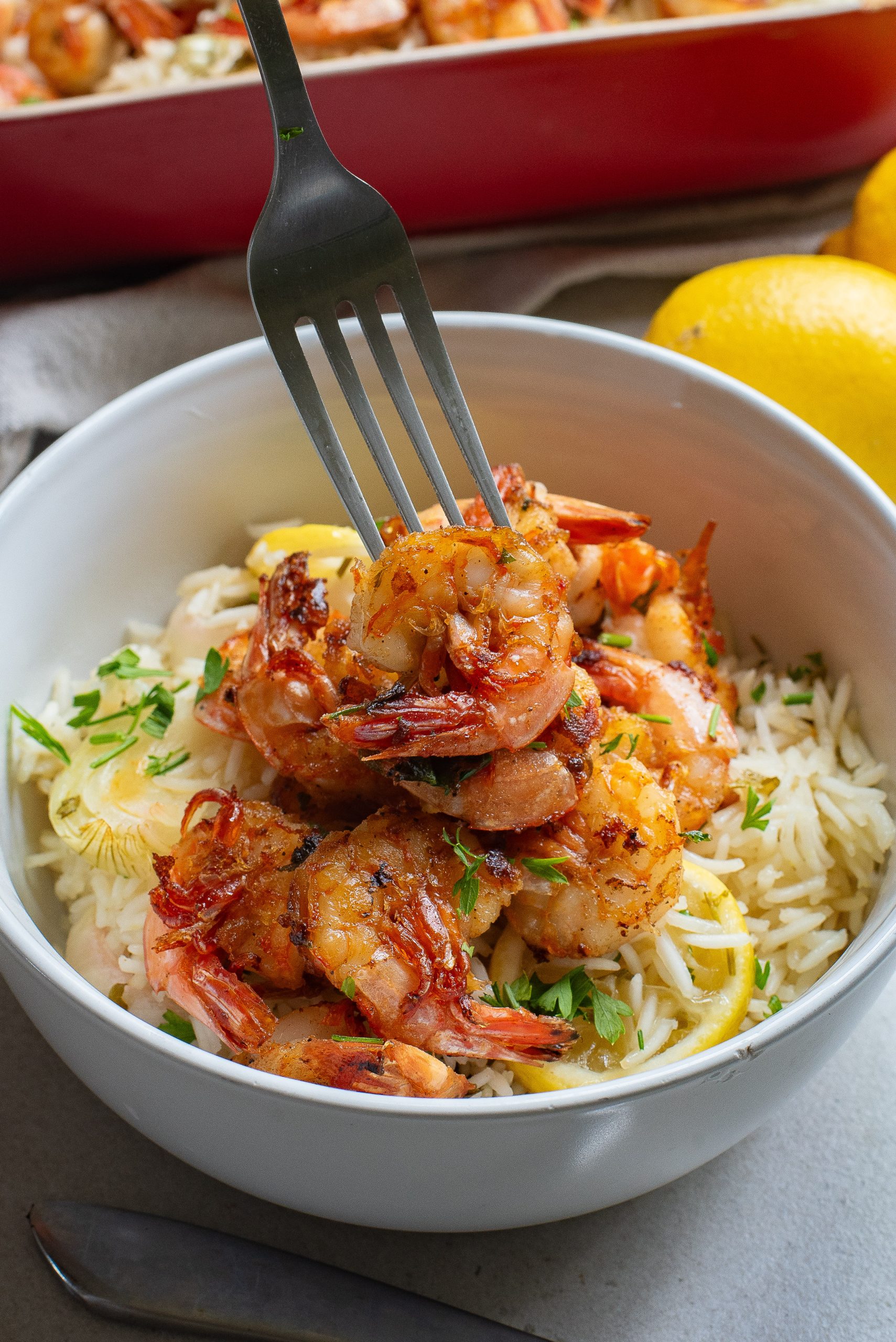 Sautéed Garlic Butter Shrimp over Lemon Herb Rice