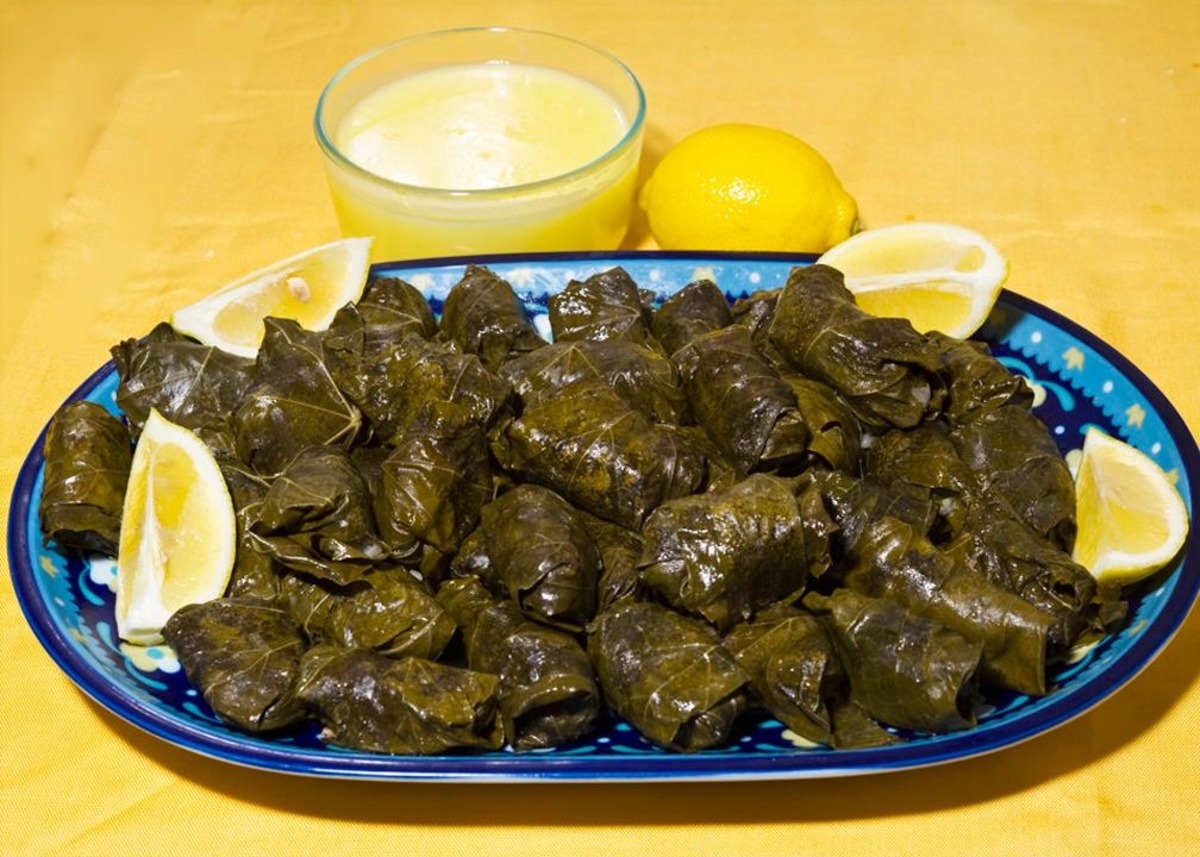 Oven-Baked Stuffed Grape Leaves with Lemon and Herbs