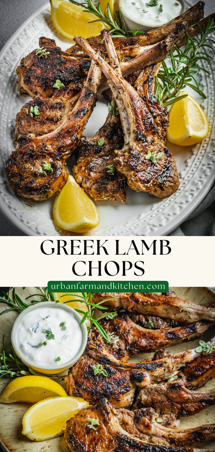 Pan-Seared Lemon-Oregano Lamb Chops with Garlic Yogurt Sauce