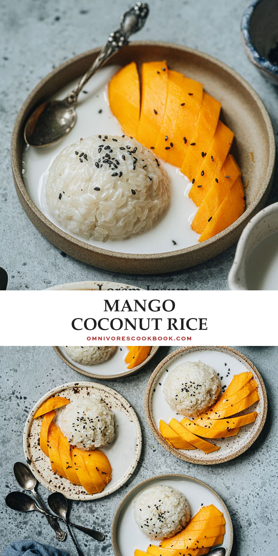 Half-portion Mango Sticky Rice with Coconut Cream Drizzle