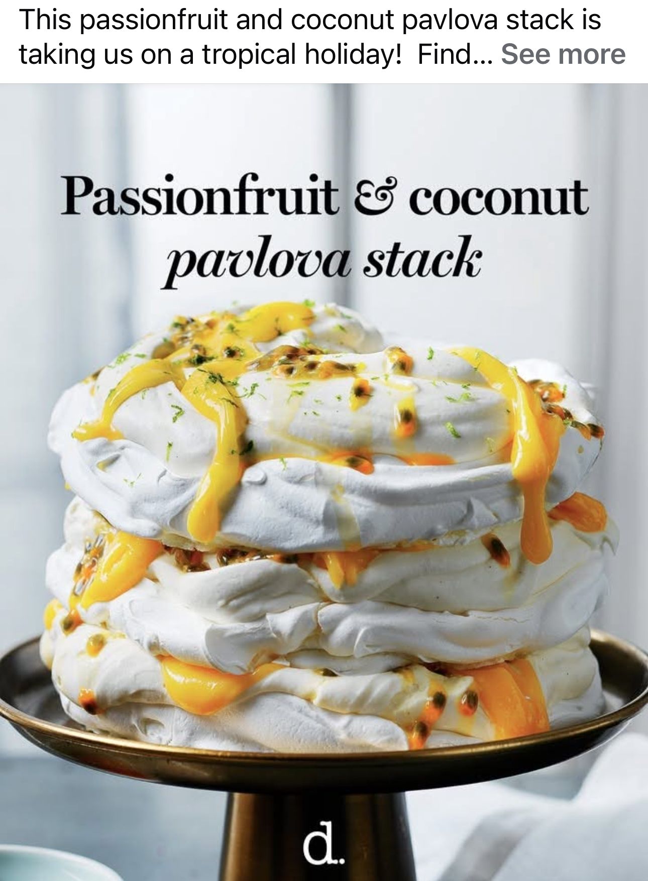 No-Bake Passionfruit and Coconut Pavlova