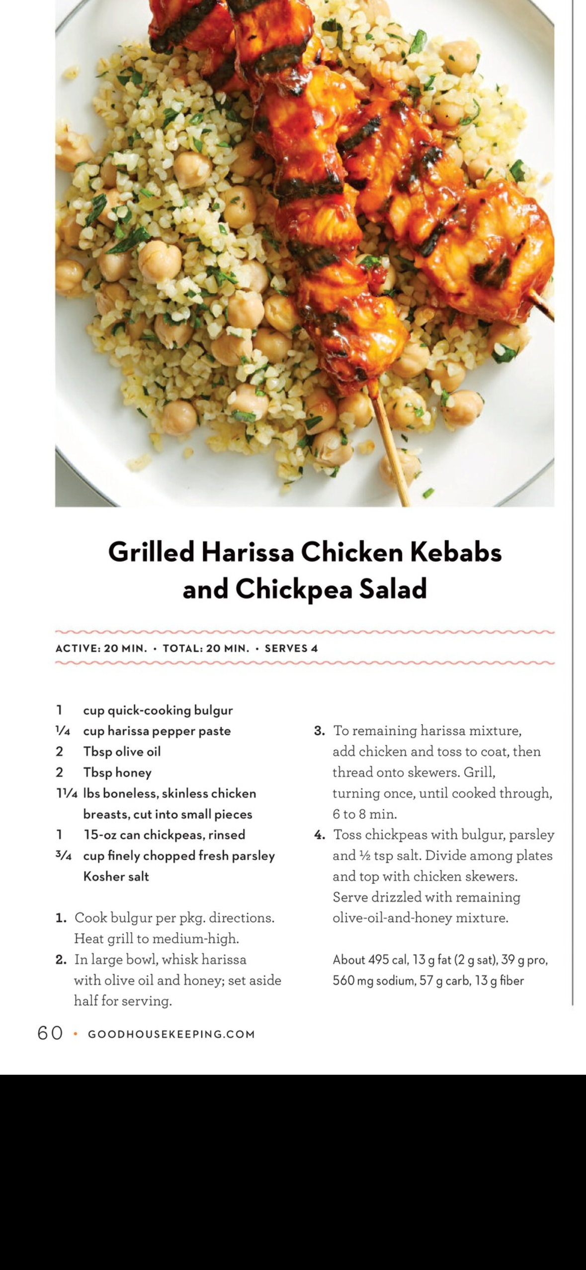 Grilled Harissa-Spiced Chicken with Chickpea Salad