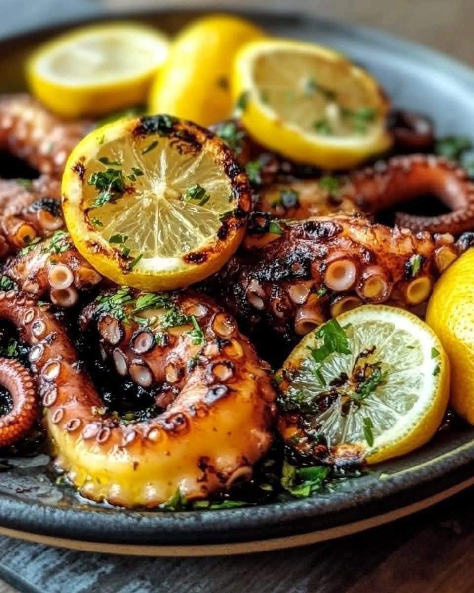 Pan-Seared Octopus with Lemon, Garlic, and Oregano