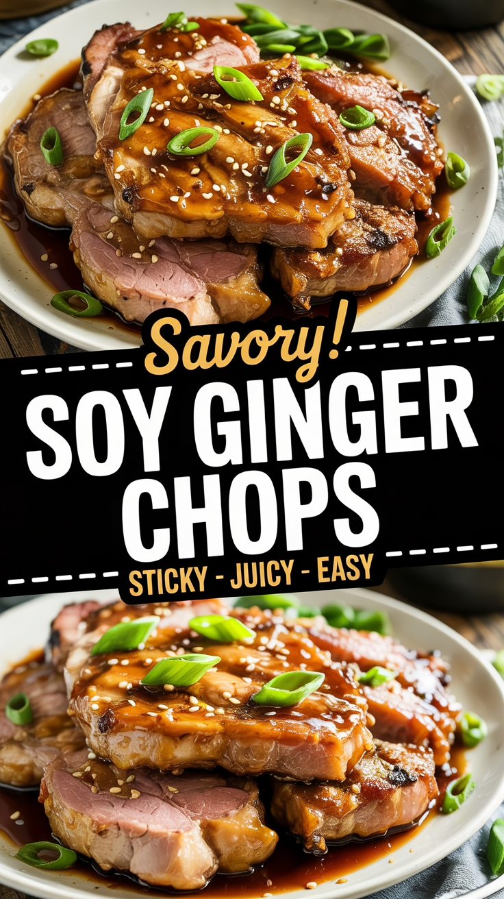 Seared Asian-Style Pork Chops with Ginger-Soy Glaze