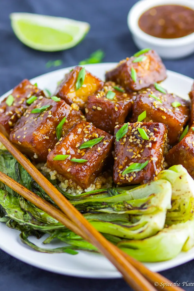 Pan-Seared Sesame Tofu with Ginger Soy Glaze and Broccoli