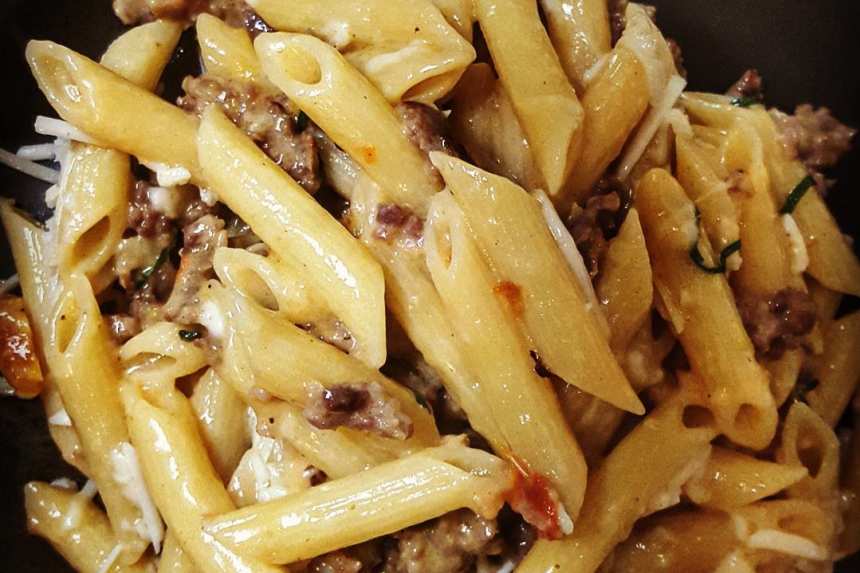 One-Pot Italian Sausage and Penne with Tomato Basil Sauce
