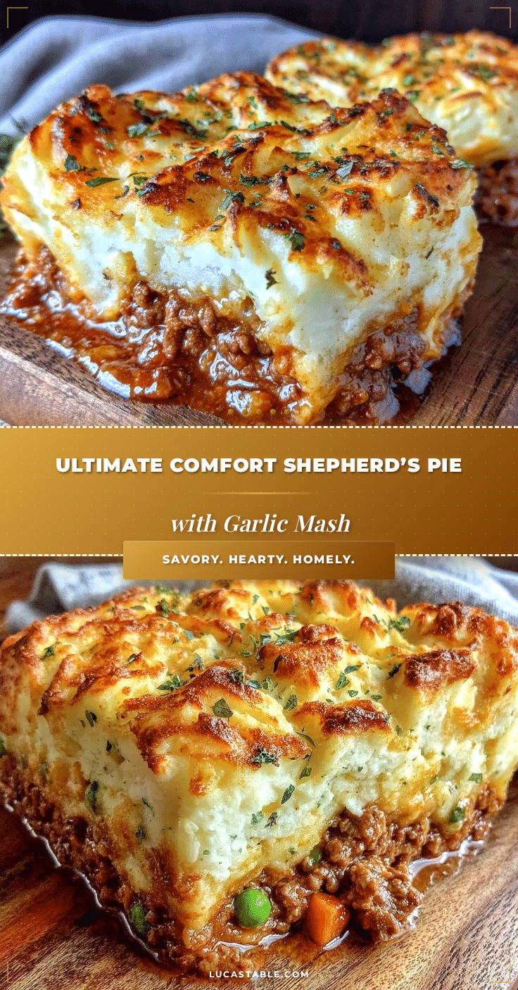 Baked Shepherd's Pie with Garlic Mashed Potato Crust