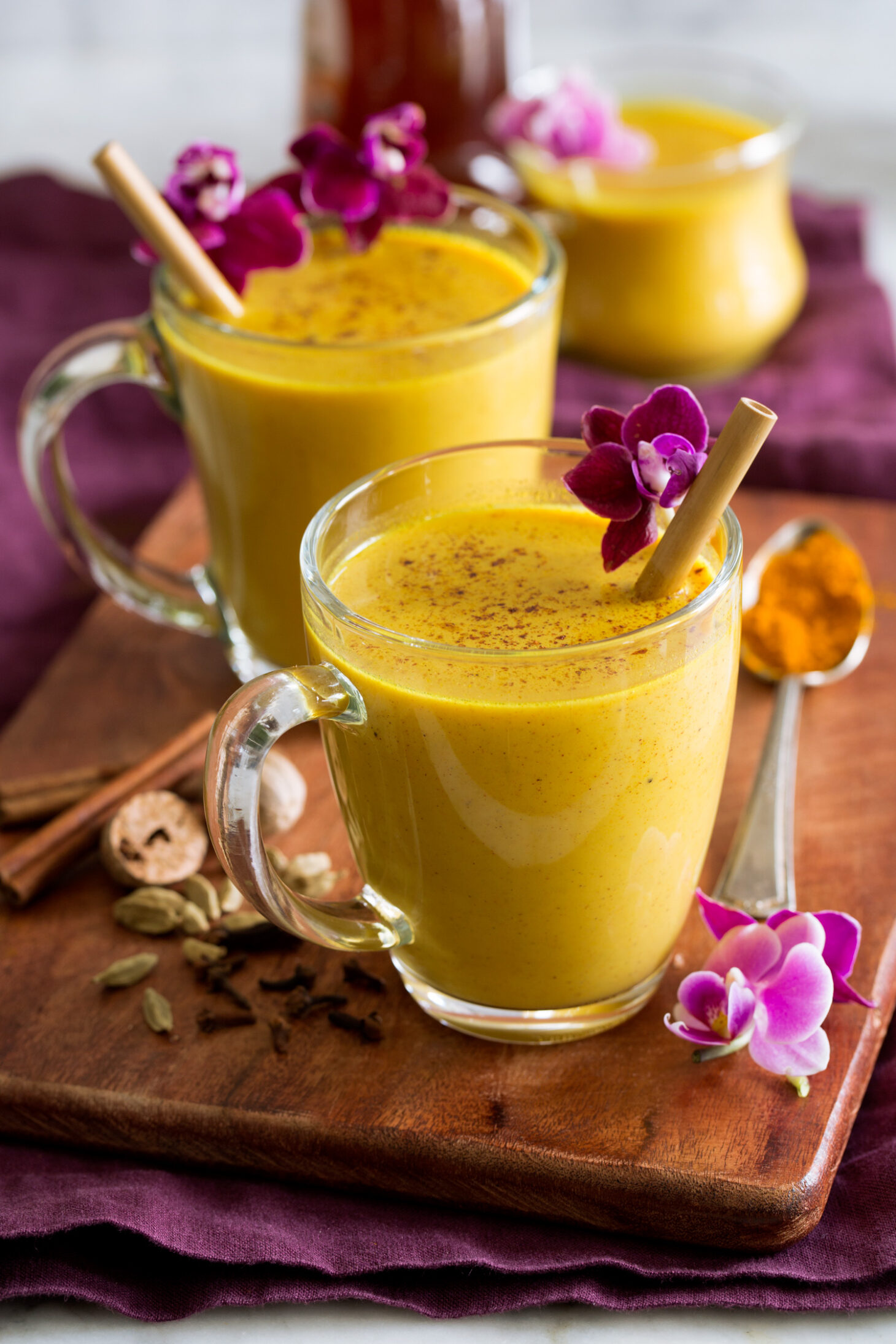 Spiced Turmeric Golden Milk Latte with Coconut Cream