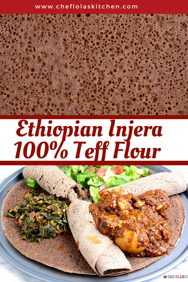 Injera Batter and Pan-Cooked Teff Flatbread