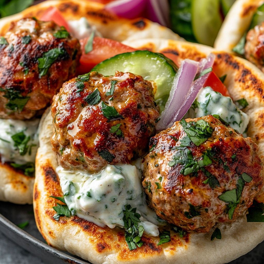 Adventure Park Spiced Turkey Meatball Wraps with Yogurt Sauce