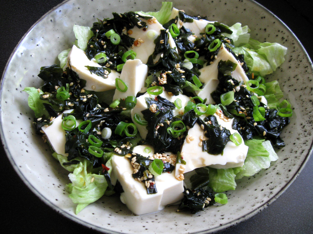 Okinawan Seaweed and Tofu Salad with Sesame Dressing