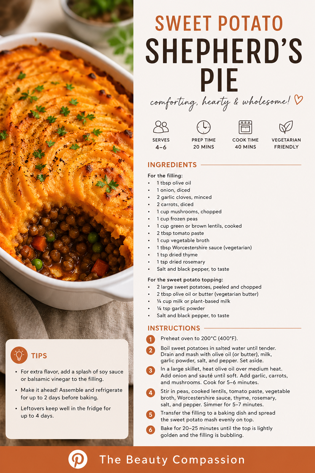 Baked Shepherd’s Pie with Sweet Potato Mash