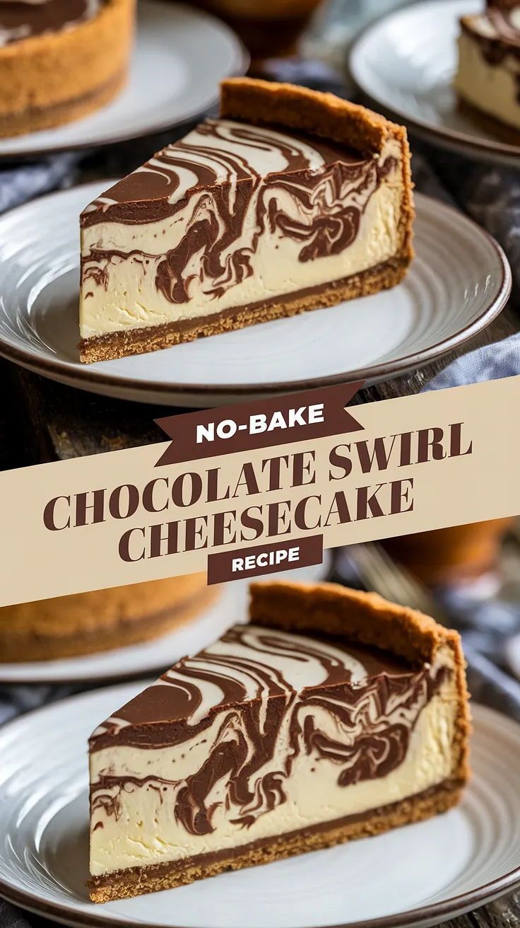 No-Bake Chocolate Cheesecake with Espresso Swirl