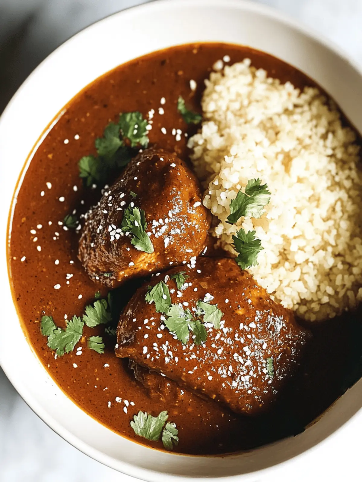 Slow-Simmered Chicken Mole Poblano with Toasted Sesame