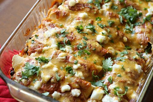 Poblano Pepper and Black Bean Enchiladas with Roasted Tomato Sauce