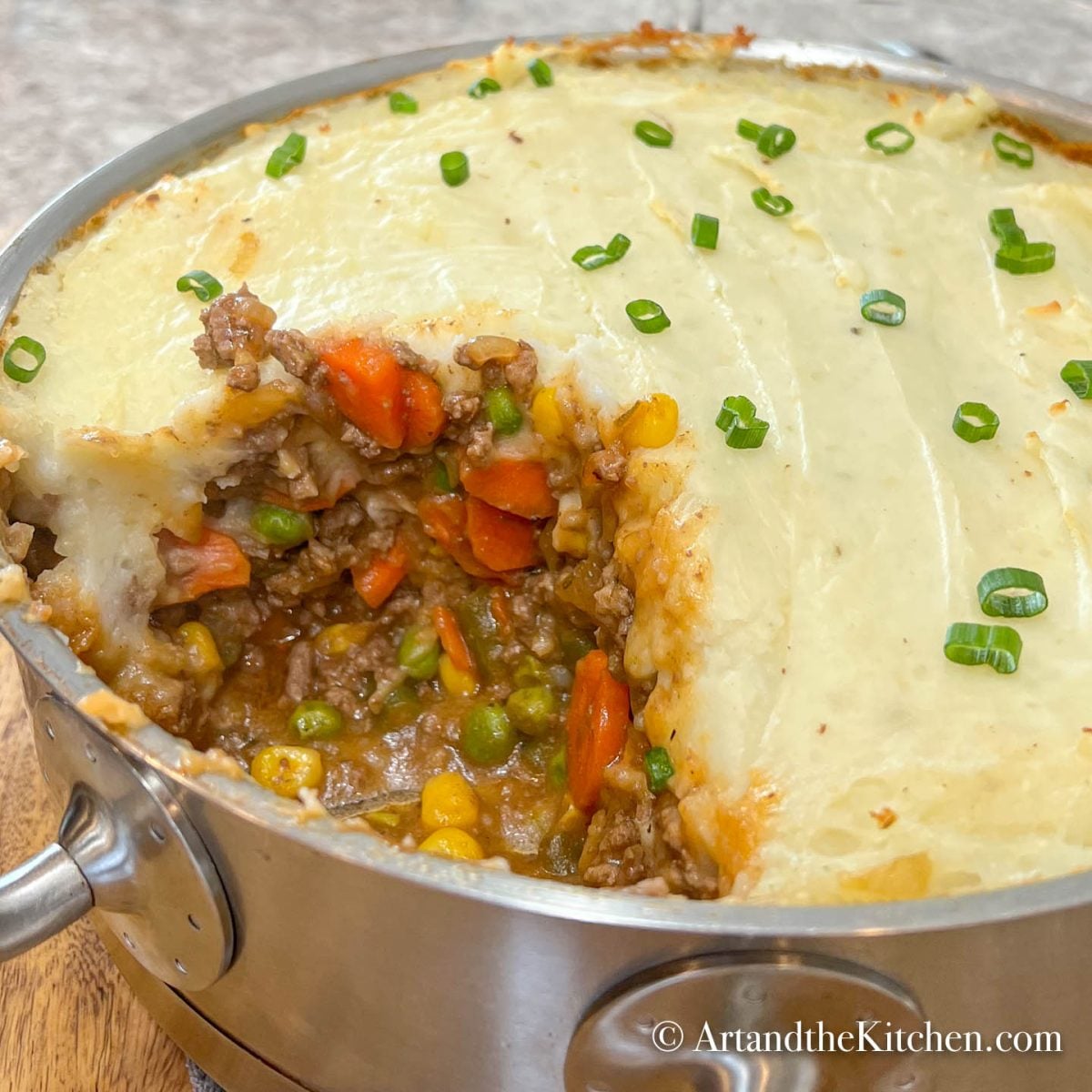 Baked Shepherd's Pie with Roasted Garlic Mashed Potatoes