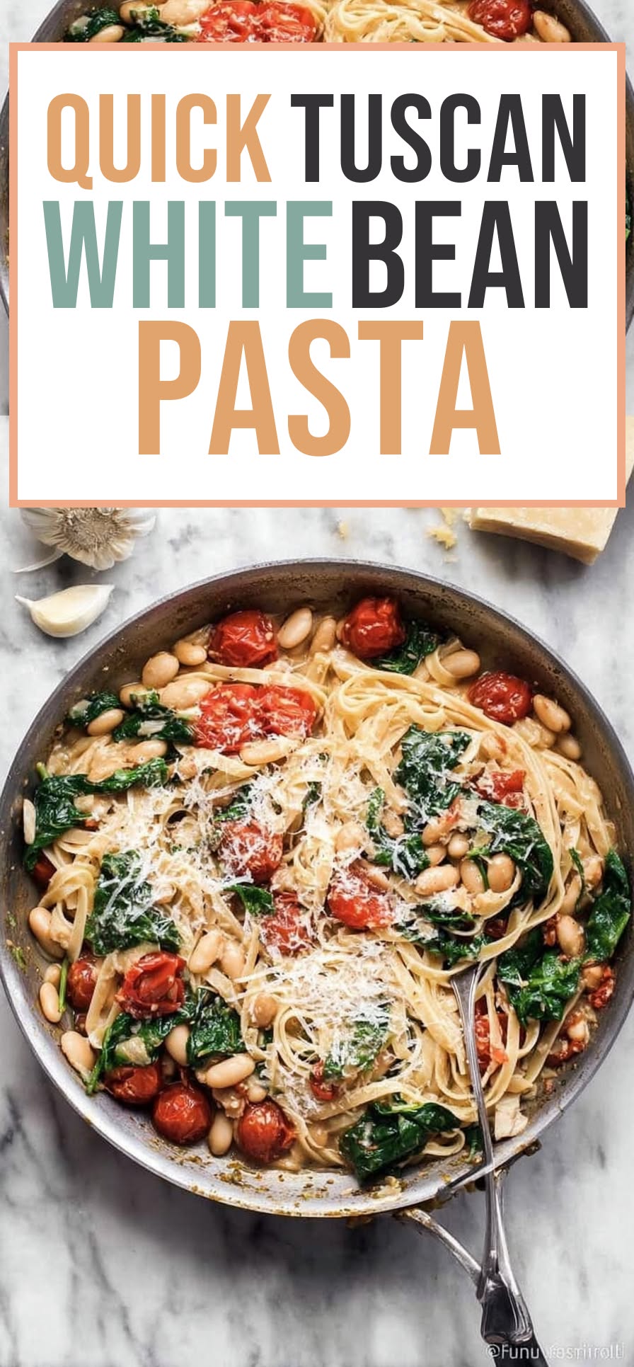 One-Pot Tuscan White Bean and Spinach Pasta