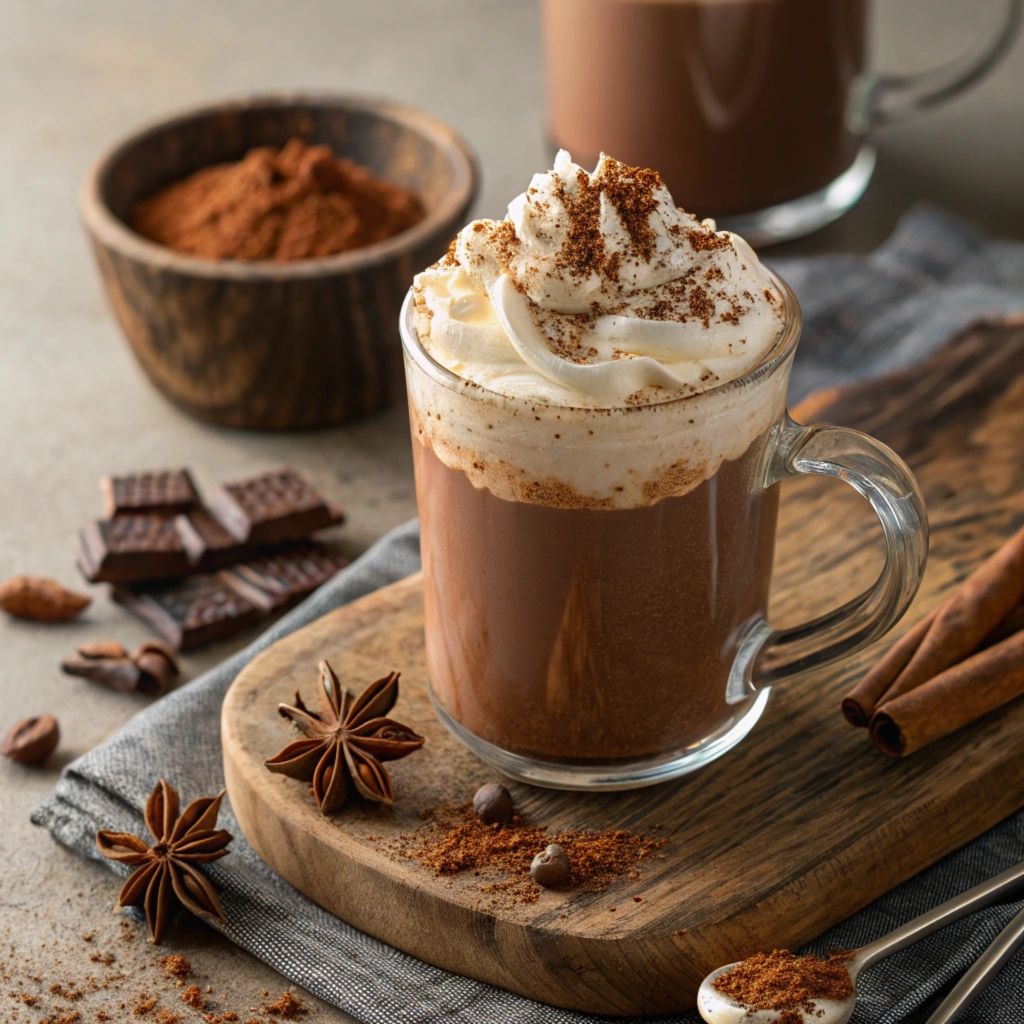 Ski Lodge Spiced Hot Chocolate with Whipped Cinnamon Cream