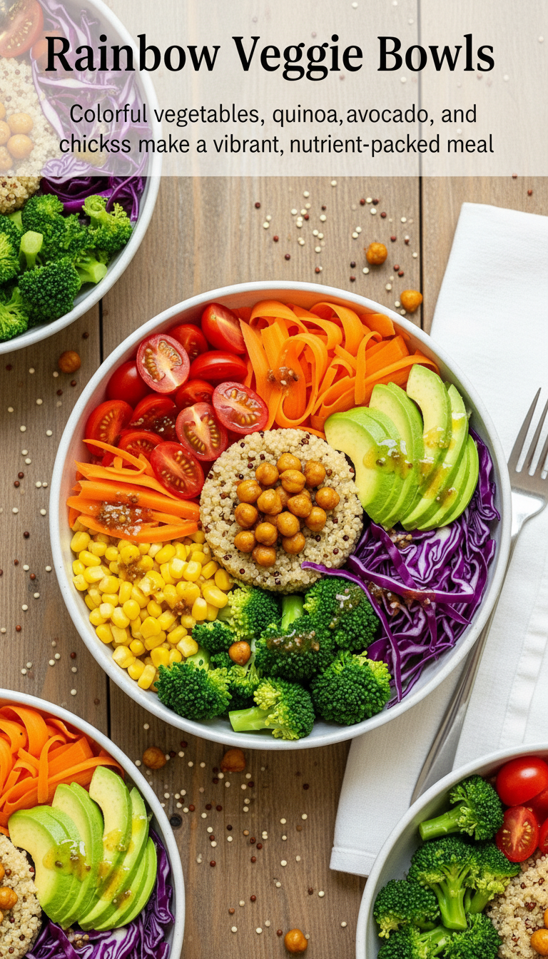 Interactive Web-Inspired Rainbow Veggie Rice Bowl