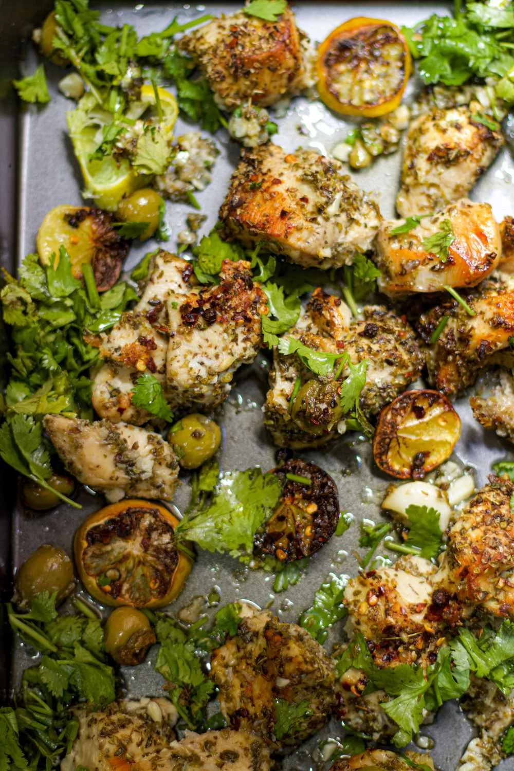 Sheet Pan Roasted Lemon-Garlic Mediterranean Chicken