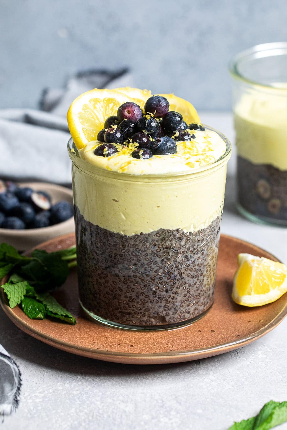 Lemon Vanilla Chia Seed Pudding with Fresh Berries