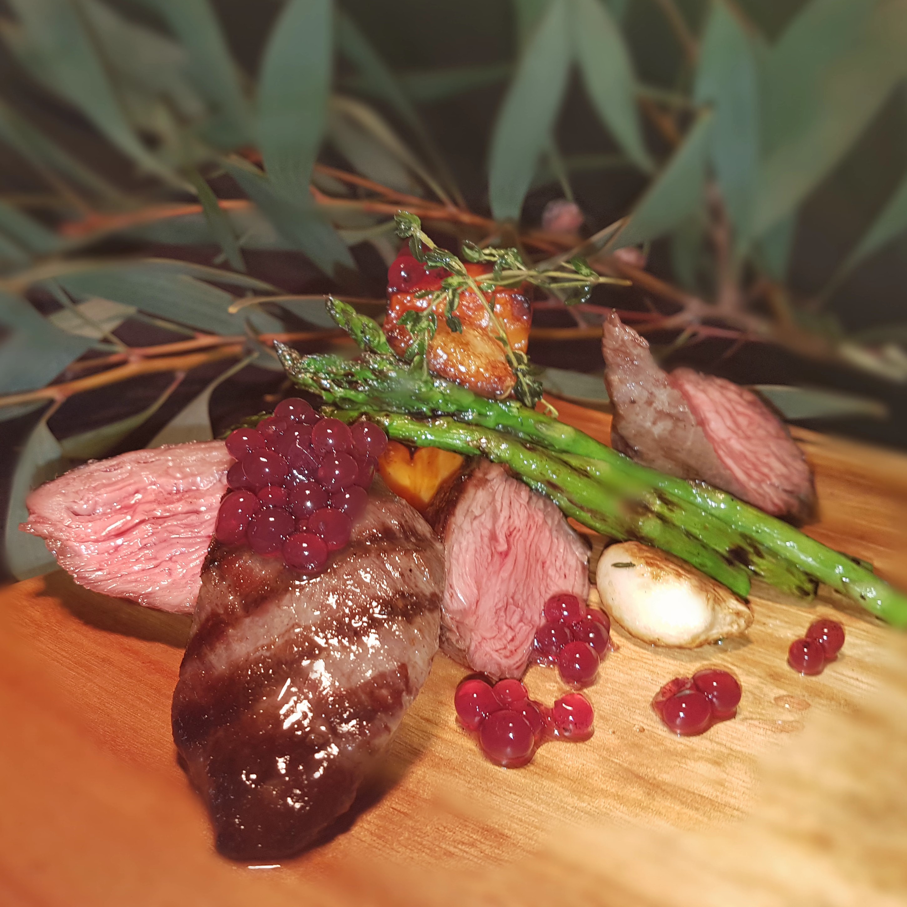 Grilled Kangaroo Medallions with Pepperberry Sauce
