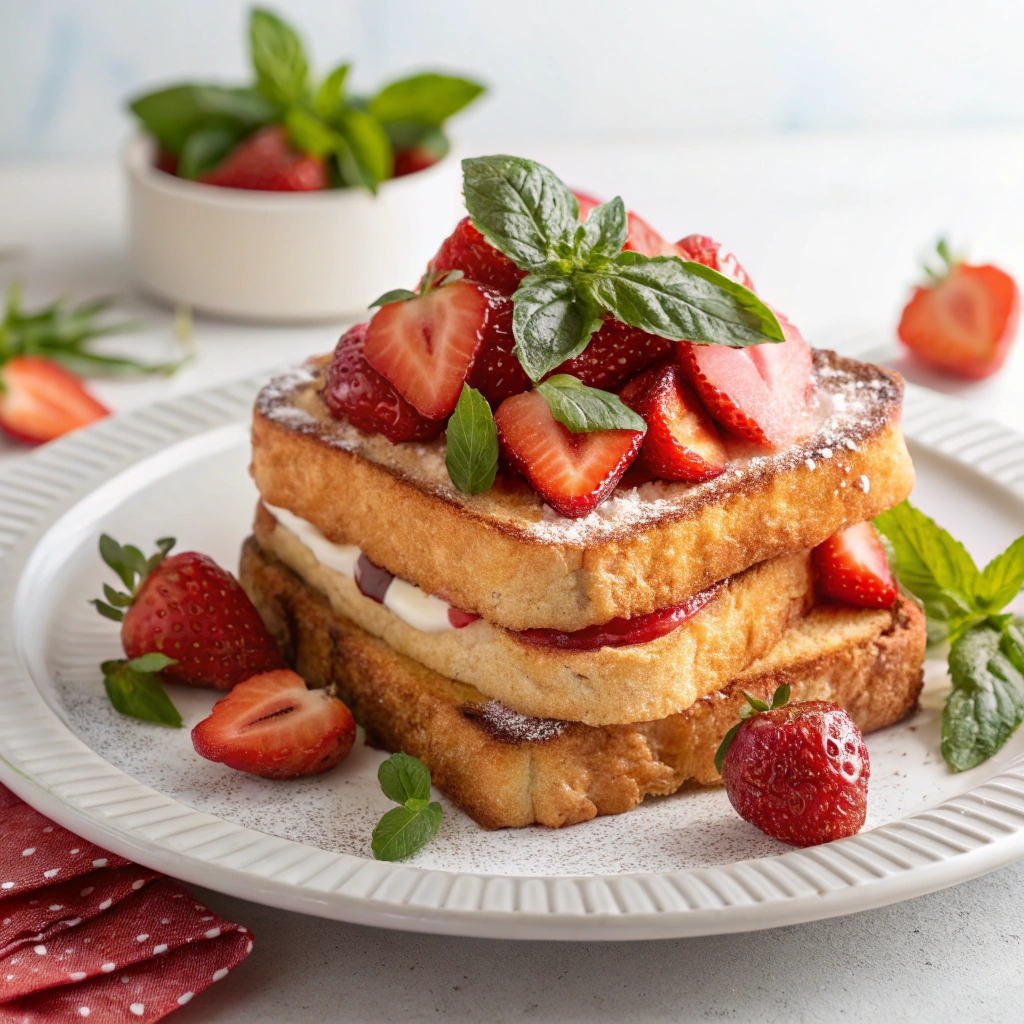 Strawberry Basil French Toast Bake