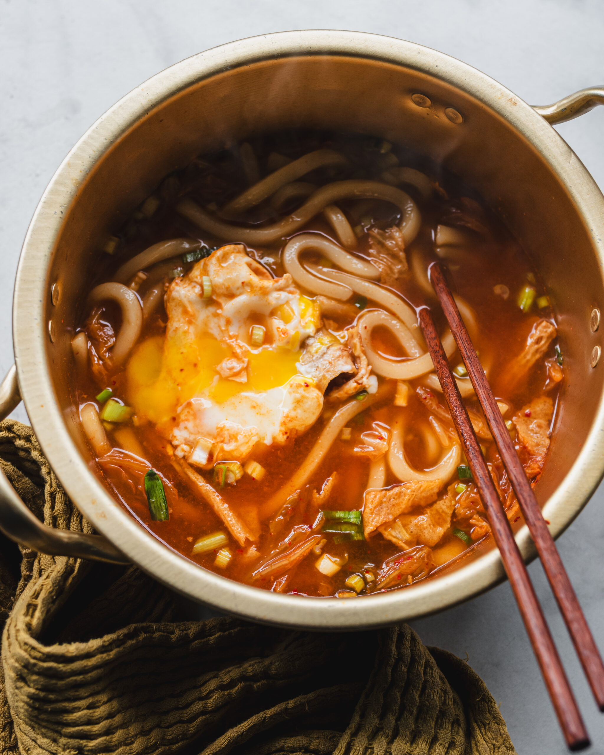 Hot and Tangy Kimchi Udon Noodle Soup
